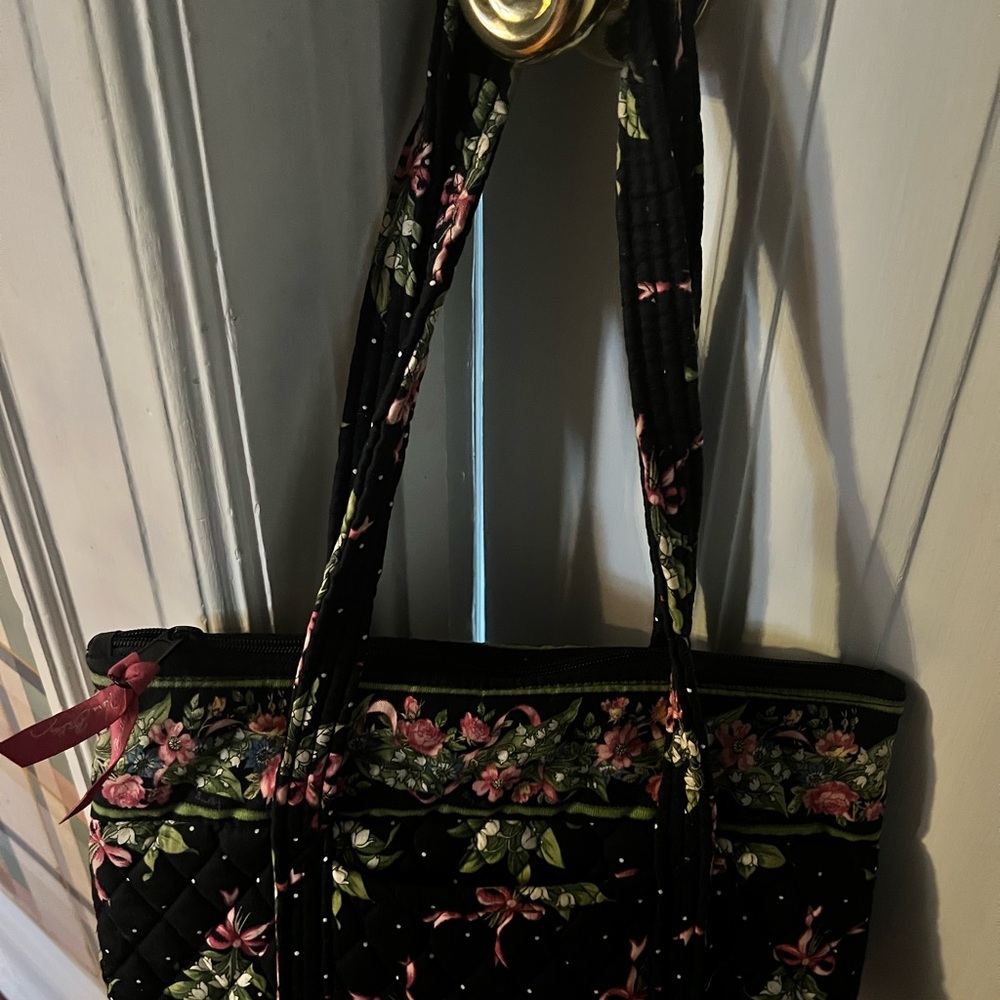 Vera Bradley Black Floral Shoulder Bag - Picture 2 of 3